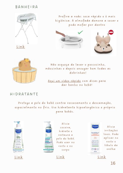 Página do guia sobre banho: banheira e hidratante